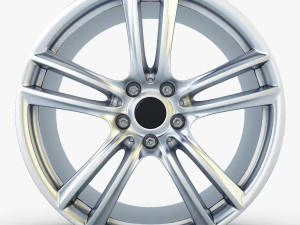 style 303 wheel silver mid poly 3D Model