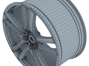 style 303 wheel silver mid poly 3D Model