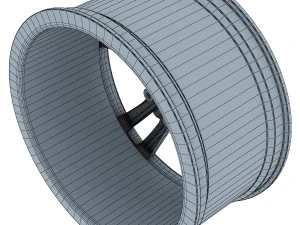 style 303 wheel silver mid poly 3D Model