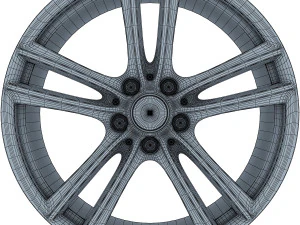 style 303 wheel silver mid poly 3D Model