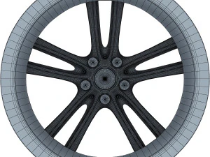 style 303 wheel silver mid poly 3D Model