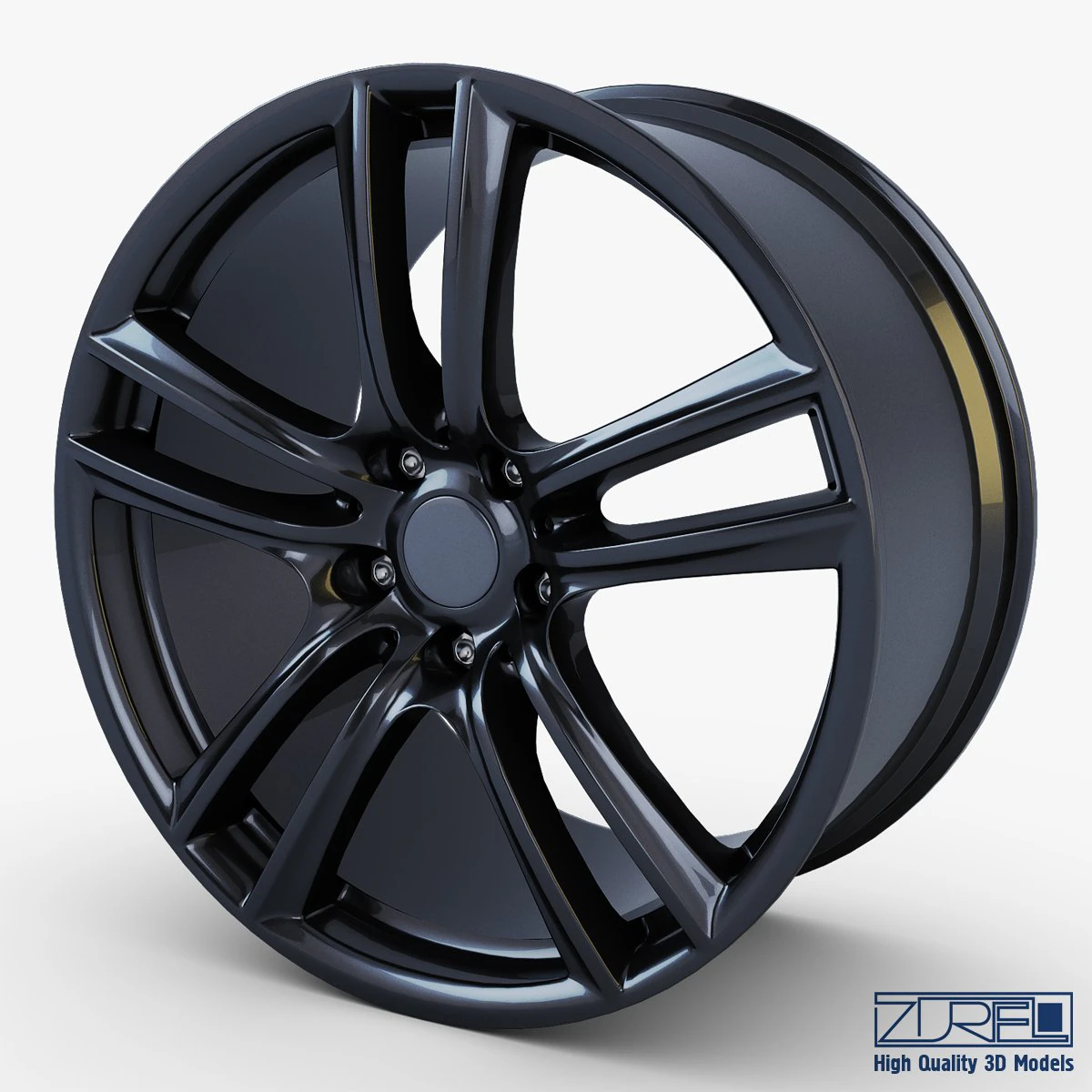 style 303 wheel black mid poly 3D Model .c4d .max .obj .3ds .fbx .stl .blend
