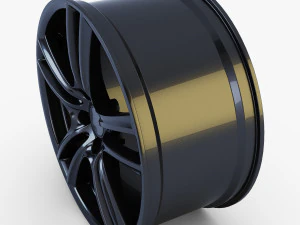 style 303 wheel black mid poly 3D Model