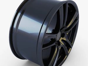 style 303 wheel black mid poly 3D Model