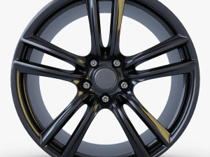 style 303 wheel black mid poly 3D Model