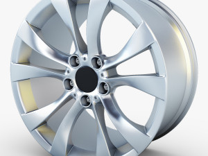 style 227 wheel silver mid poly Modelo 3D