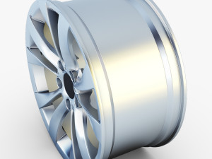 style 227 wheel silver mid poly 3D Model