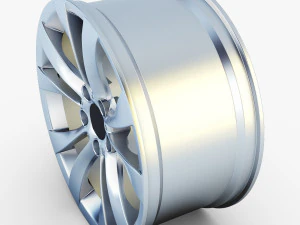 style 227 wheel silver mid poly 3D Model