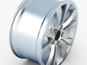 style 227 wheel silver mid poly 3D Model