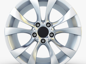 style 227 wheel silver mid poly 3D Model