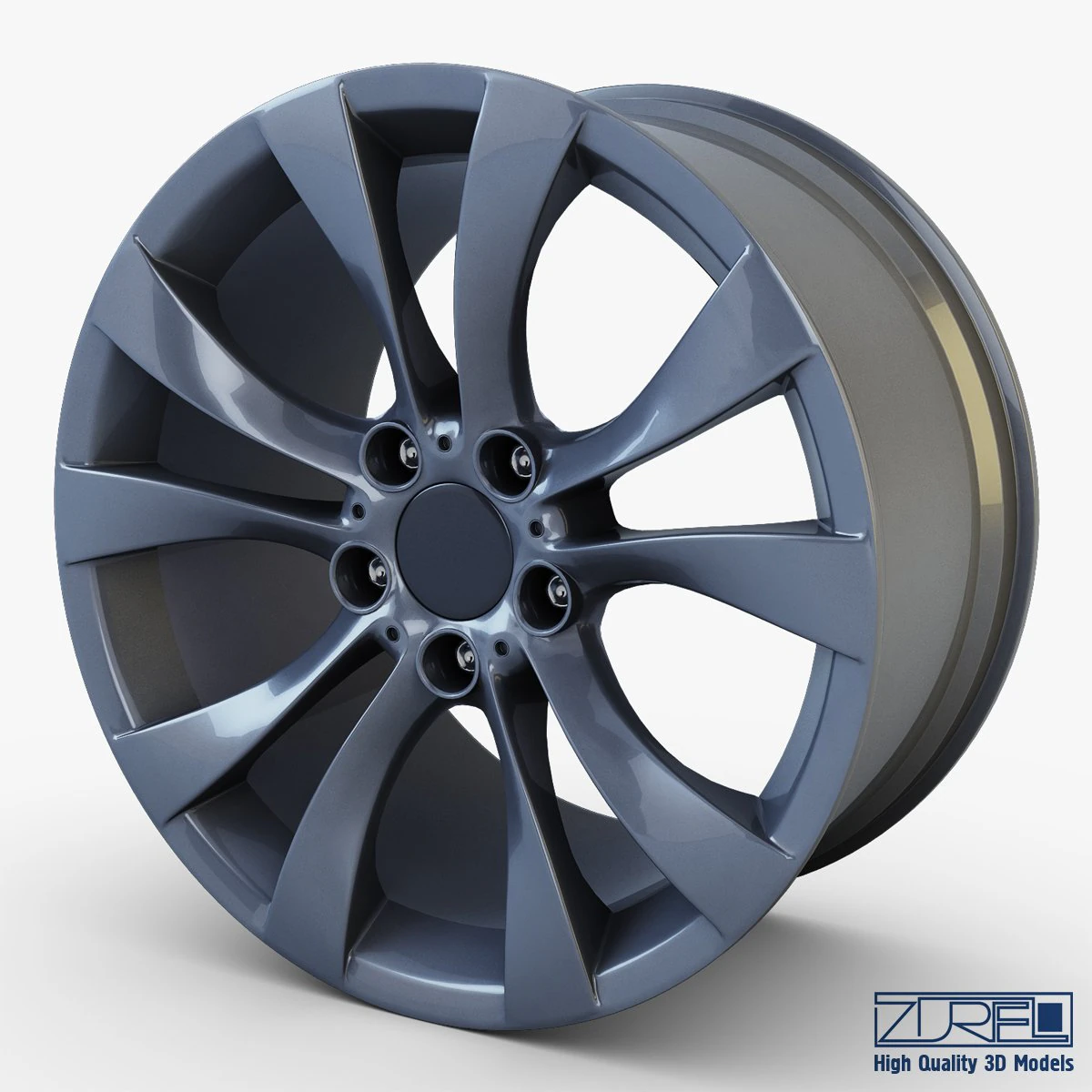 style 227 wheel ferric gray mid poly 3D Model .c4d .max .obj .3ds .fbx .stl .blend