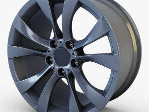 style 227 wheel ferric gray mid poly Modello 3D
