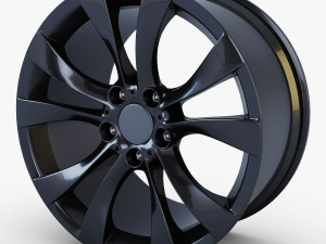 style 227 wheel black mid poly 3D Model