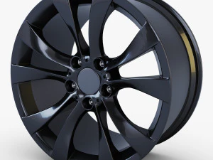 ruota stile 227 nera media poly Modello 3D