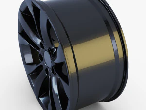 style 227 wheel black mid poly 3D Model