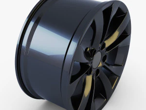 style 227 wheel black mid poly 3D Model
