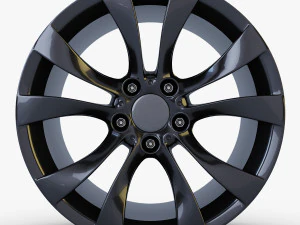 style 227 wheel black mid poly 3D Model