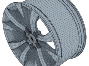 style 227 wheel black mid poly 3D Model