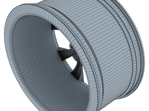 style 227 wheel black mid poly 3D Model