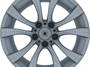 style 227 wheel black mid poly 3D Model