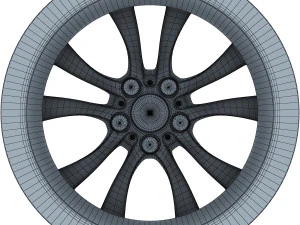 style 227 wheel black mid poly 3D Model