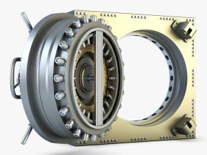 bank vault door v 1 3D Model