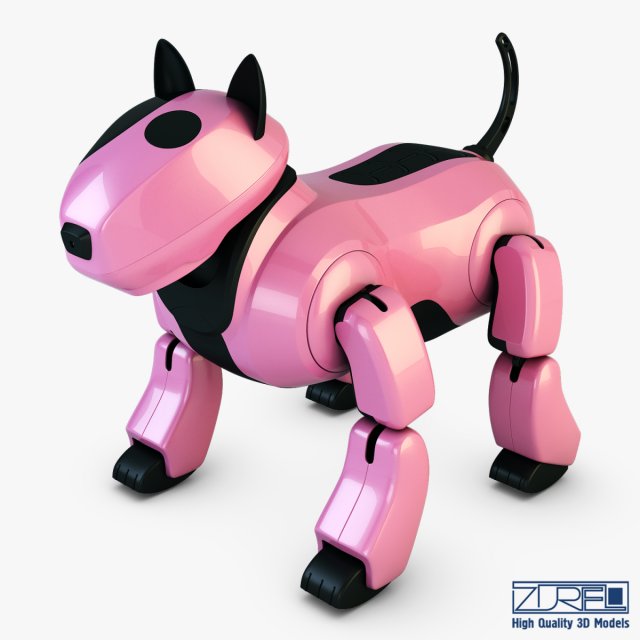 genibo robot dog pink 3D Model .c4d .max .obj .3ds .fbx .lwo .lw .lws