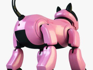 genibo robot dog pink 3D Model