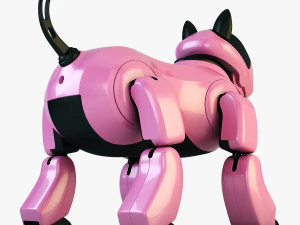 genibo robot dog pink 3D Model
