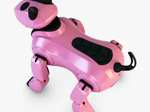 genibo robot dog pink 3D Model