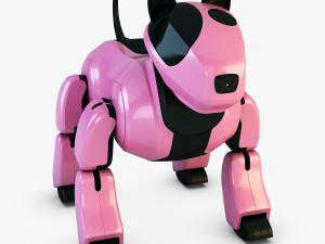 genibo robot dog pink 3D Model