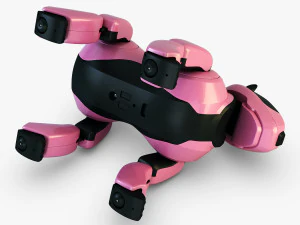 genibo robot dog pink 3D Model