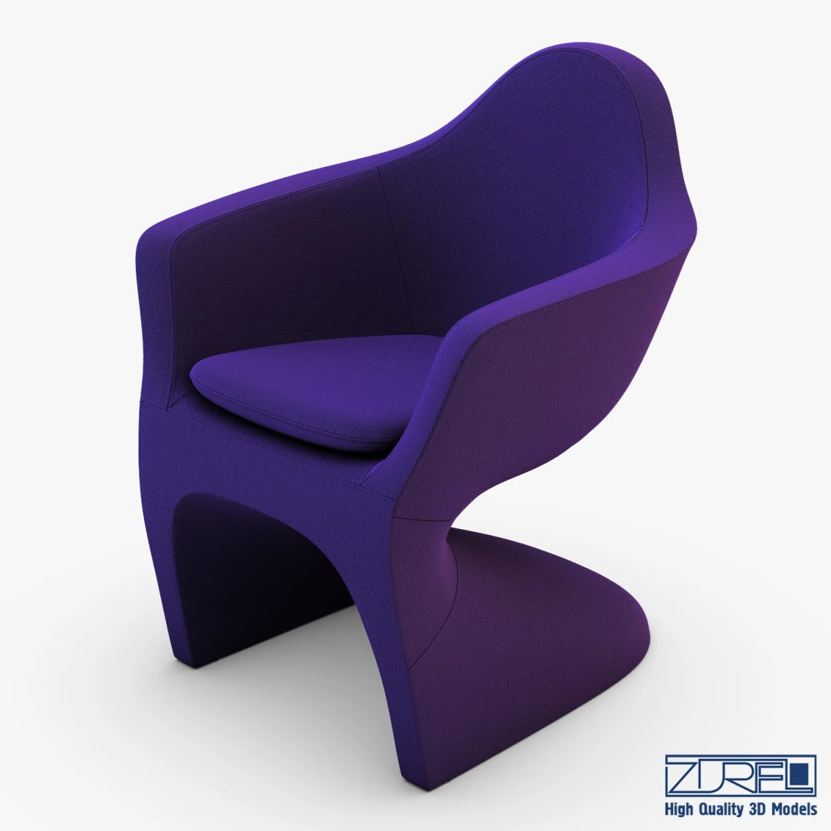 lotem chair purple 3D Model .c4d .max .obj .3ds .fbx .stl .blend