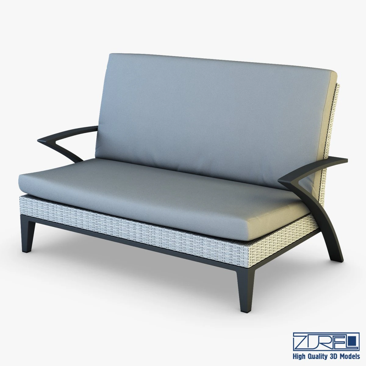 rexus sofa white 3D Model .c4d .max .obj .3ds .fbx .stl .blend 