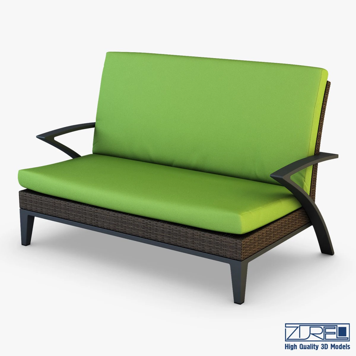 rexus sofa brown 3D Model .c4d .max .obj .3ds .fbx .stl .blend
