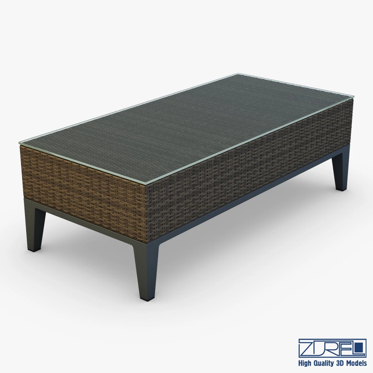 rexus coffee table brown 3D Model .c4d .max .obj .3ds .fbx .stl .blend 