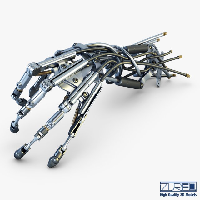robotic hand v 2 3D 모델 .c4d .max .obj .3ds .fbx .stl .blend 