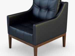 kursi berlengan carmen berwarna hitam Model 3D