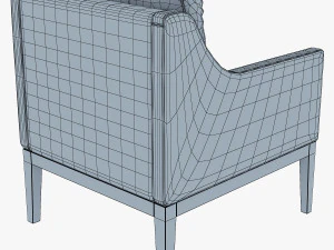 carmen armchair brown 3D Model
