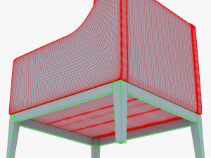 carmen armchair red Modelo 3D
