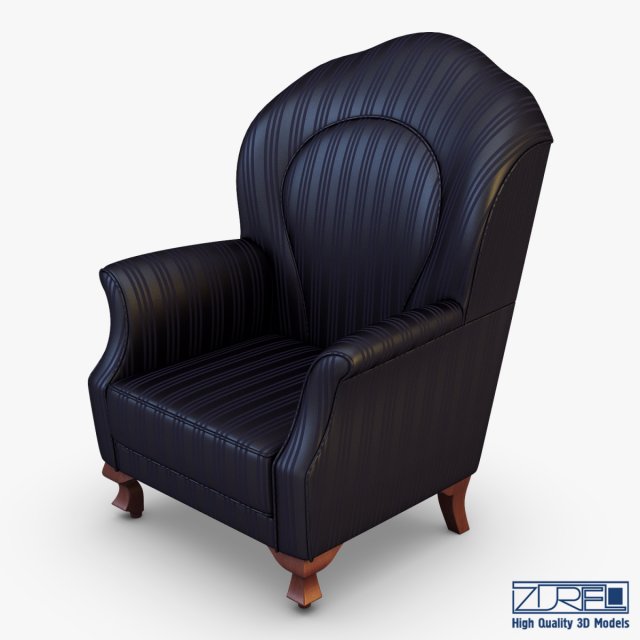 imperatrice armchair black 3Dモデル .c4d .max .obj .3ds .fbx .stl .blend