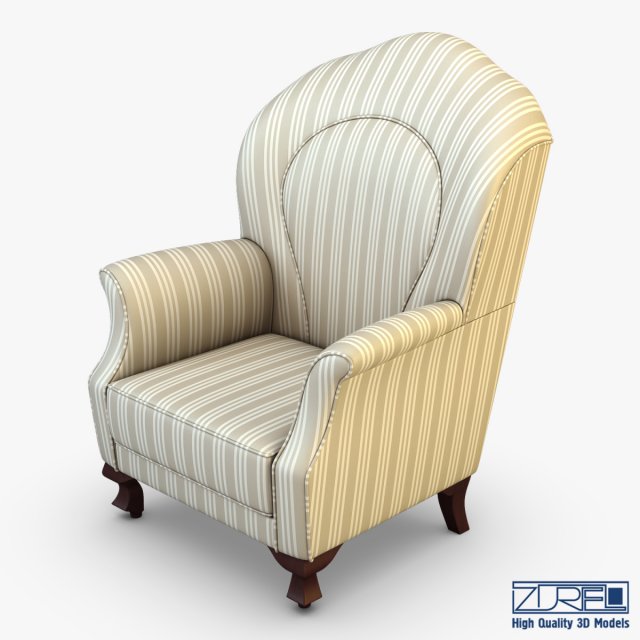 imperatrice armchair white 3D Model .c4d .max .obj .3ds .fbx .stl .blend 