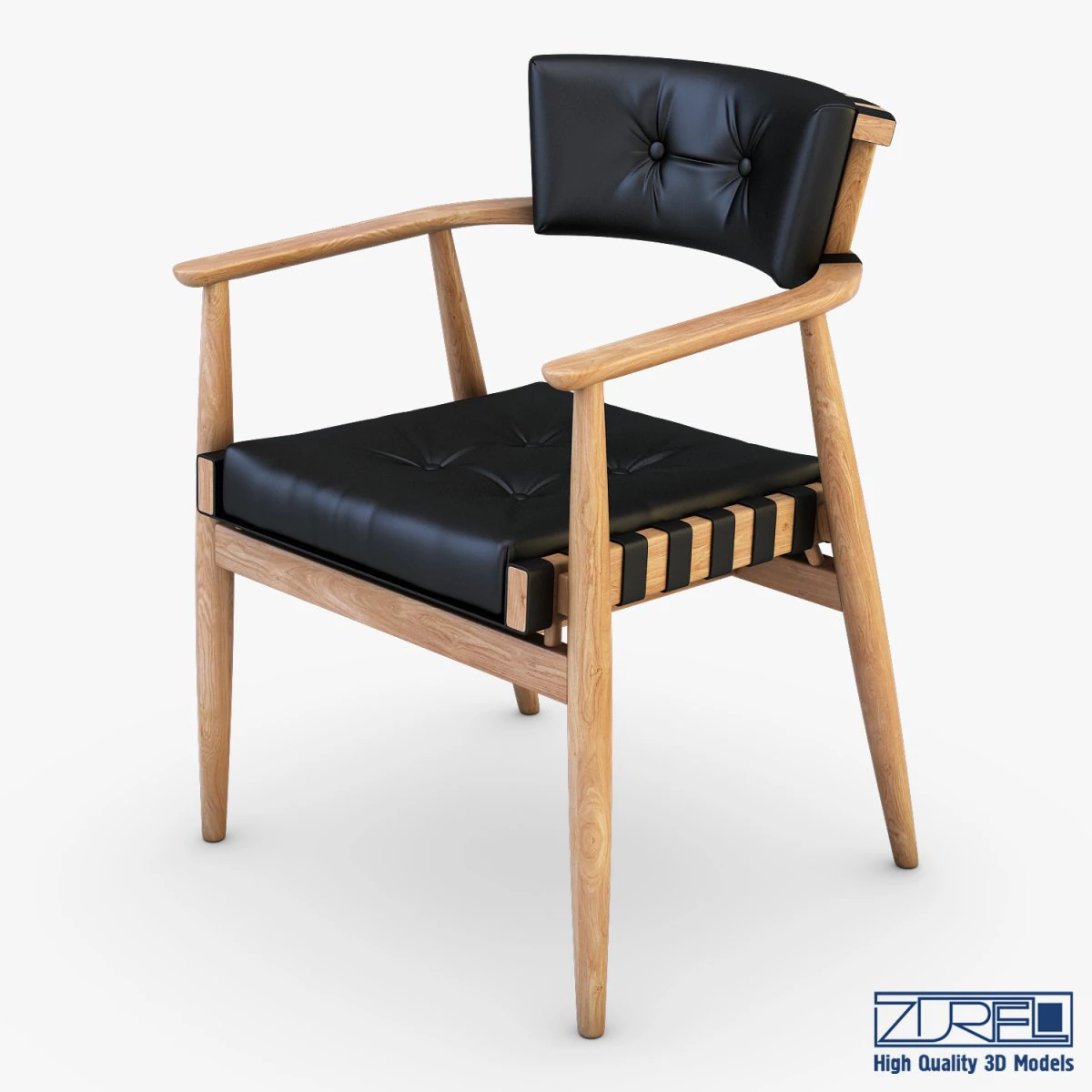 leather chair black 3D Model .c4d .max .obj .3ds .fbx .stl .blend 