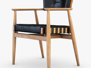 leather chair black 3D Модель