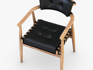 leather chair black 3D Модель