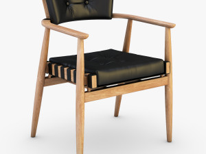 leather chair black 3D Модель