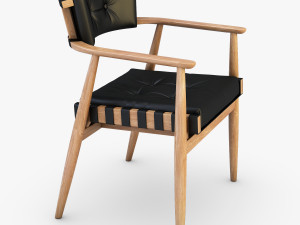 leather chair black 3D Модель