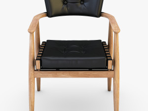 leather chair black 3D Модель