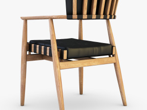 leather chair black 3D Модель