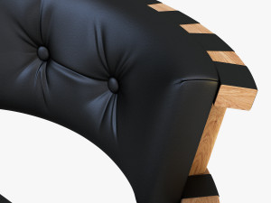 leather chair black 3D Модель